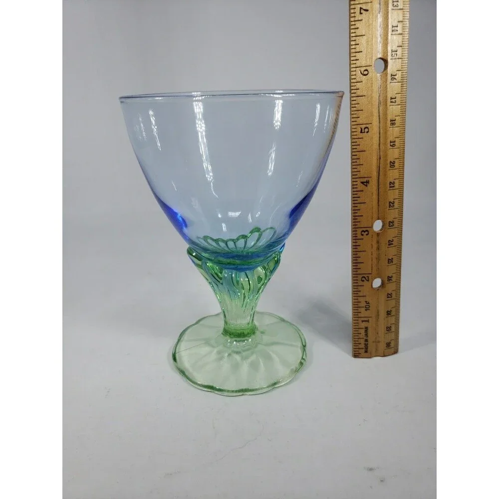 Bormioli Rocco Bahia Blue Green Stem Footed Parfait Sherbet Glass Replacement